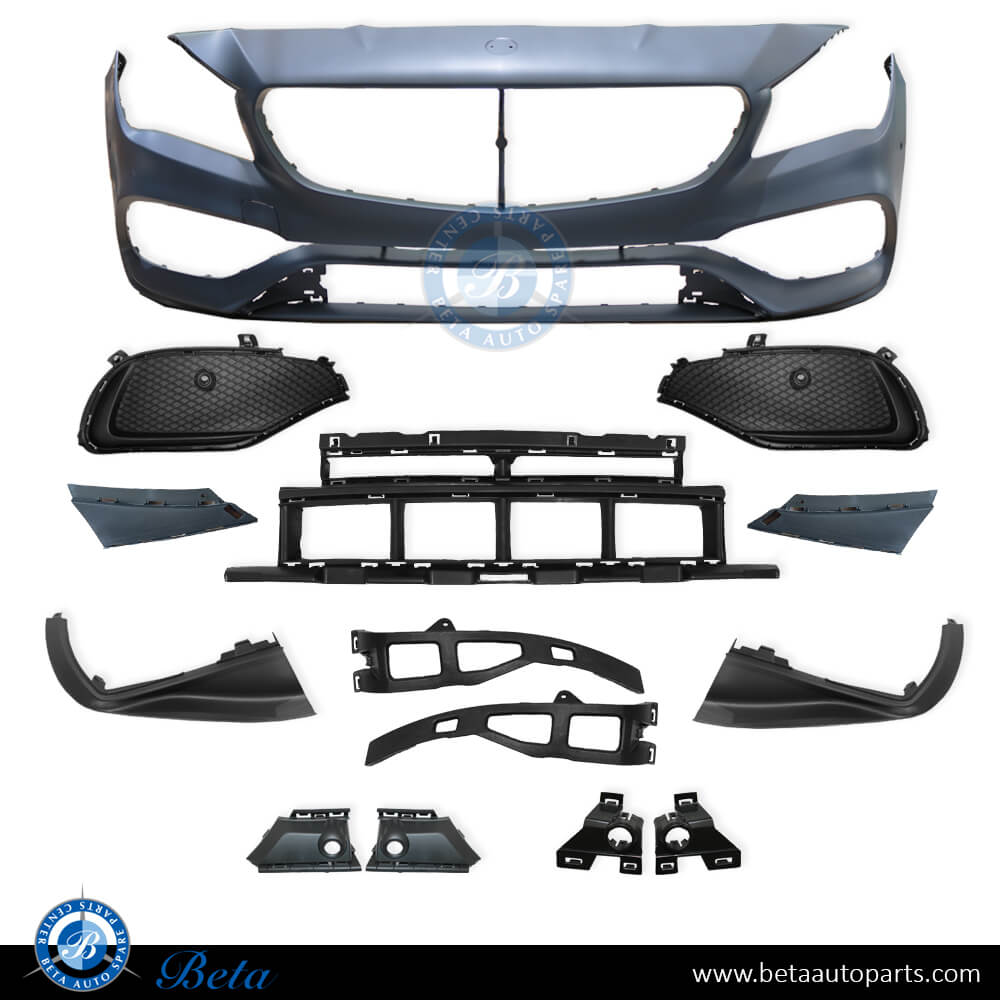 Front bumper with PDC AMG for Mercedes CLA-Class C117 2017-2018 models, Part Number 1178802301 Front bumper with PDC AMG for Mercedes CLA-Class C117 2017-2018 models, Part Number 1178802301